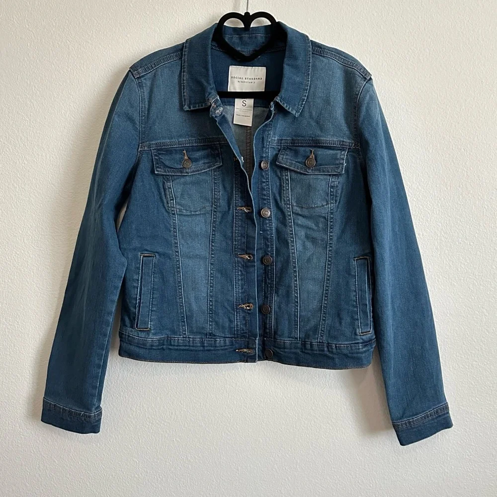 Social Standard by Sanctuary Blue Denim / Jean Jacket Size S